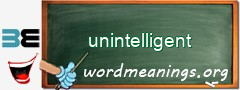 WordMeaning blackboard for unintelligent